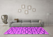Machine Washable Oriental Pink Industrial Rug in a Living Room, wshurb2729pnk