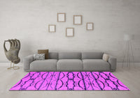 Machine Washable Oriental Pink Industrial Rug, wshurb2729pnk