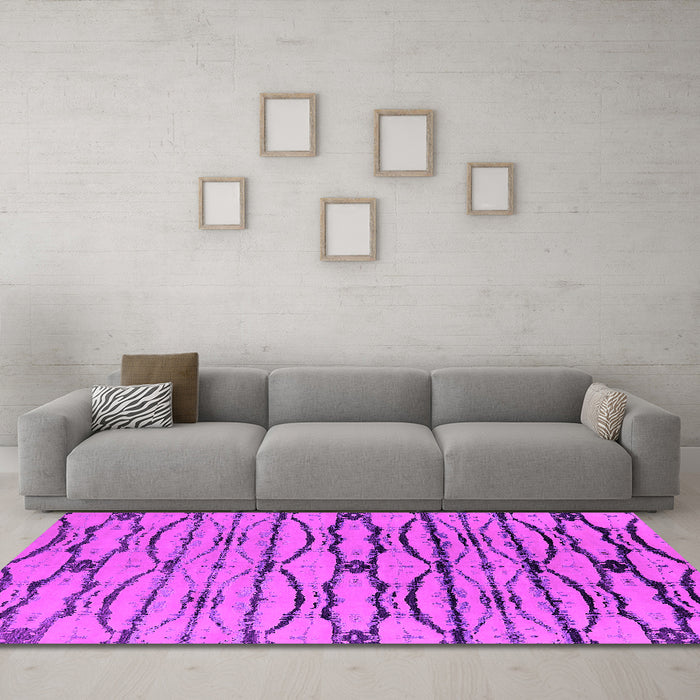 Machine Washable Oriental Pink Industrial Rug in a Living Room, wshurb2729pnk
