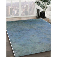 Mid-Century Modern Koi Blue Oriental Rug, urb2730