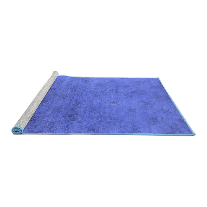 Sideview of Machine Washable Oriental Blue Industrial Rug, wshurb2730blu
