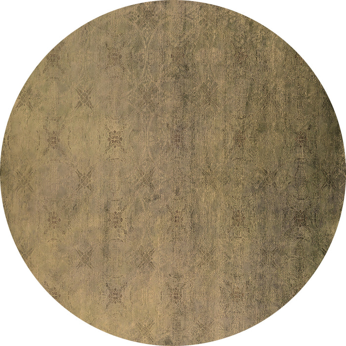 Round Oriental Brown Industrial Rug, urb2730brn