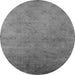 Round Oriental Gray Industrial Rug, urb2730gry