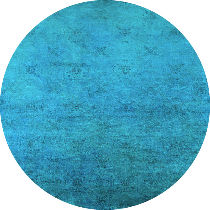 Round Oriental Light Blue Industrial Rug, urb2730lblu