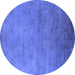 Round Oriental Blue Industrial Rug, urb2730blu