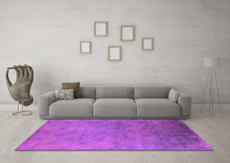 Machine Washable Oriental Pink Industrial Rug in a Living Room, wshurb2730pnk