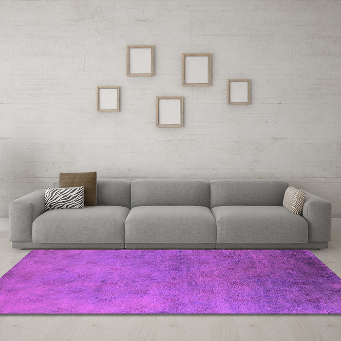 Machine Washable Oriental Pink Industrial Rug in a Living Room, wshurb2730pnk