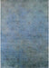 Machine Washable Industrial Modern Koi Blue Rug, wshurb2730