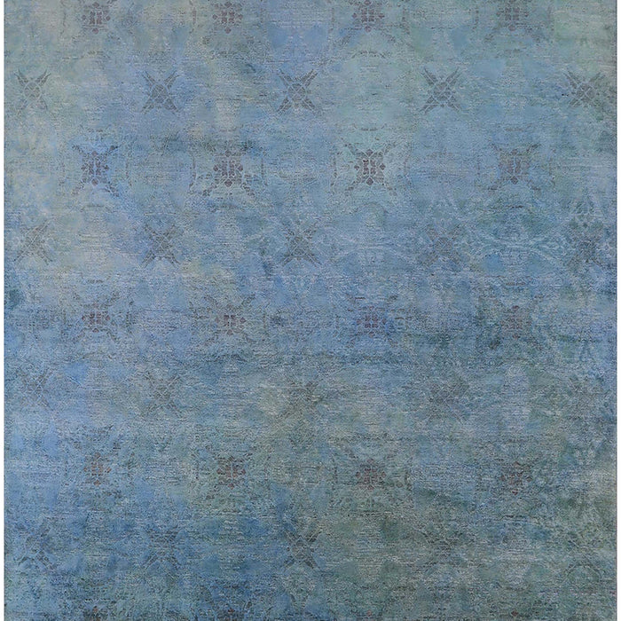 Machine Washable Industrial Modern Koi Blue Rug, wshurb2730