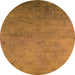 Round Oriental Orange Industrial Rug, urb2730org