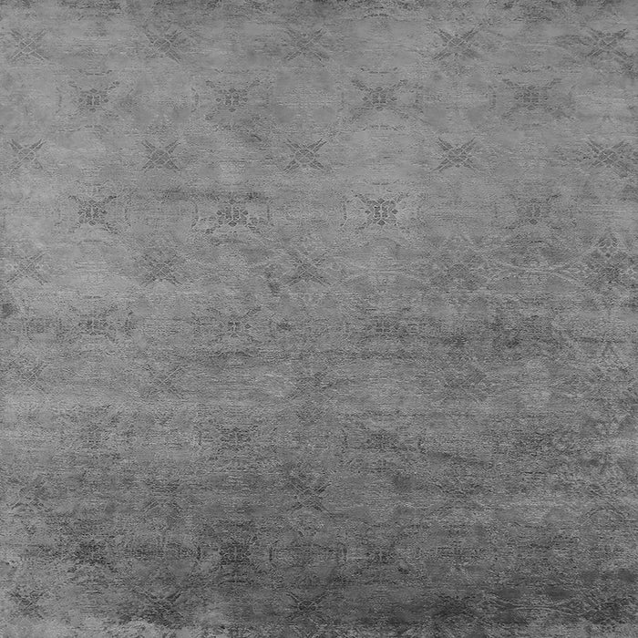 Square Machine Washable Oriental Gray Industrial Rug, wshurb2730gry