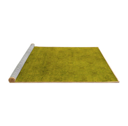 Sideview of Machine Washable Oriental Yellow Industrial Rug, wshurb2730yw