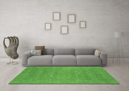 Machine Washable Oriental Green Industrial Area Rugs in a Living Room,, wshurb2731grn