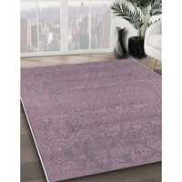 Mid-Century Modern Mauve Taupe Purple Oriental Rug, urb2731