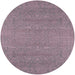 Round Mid-Century Modern Mauve Taupe Purple Oriental Rug, urb2731