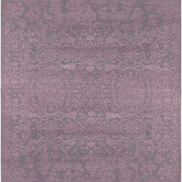 Square Mid-Century Modern Mauve Taupe Purple Oriental Rug, urb2731