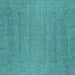 Square Oriental Turquoise Industrial Rug, urb2731turq