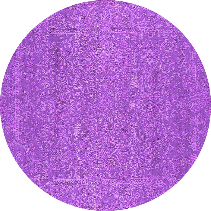 Round Oriental Purple Industrial Rug, urb2731pur