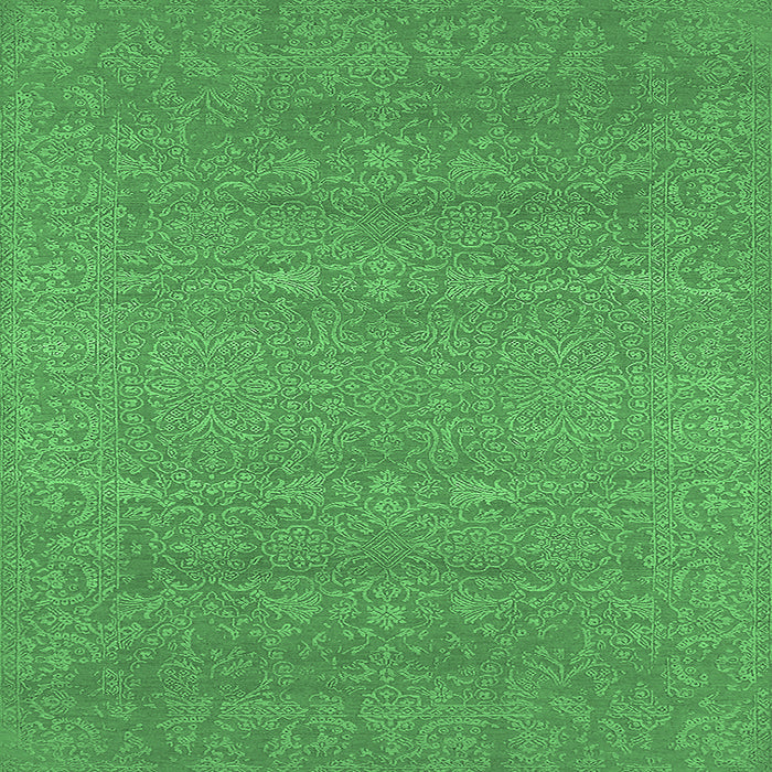 Square Oriental Emerald Green Industrial Rug, urb2731emgrn