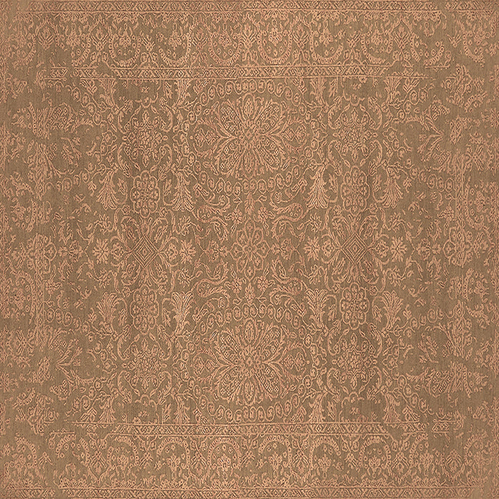 Square Machine Washable Oriental Brown Industrial Rug, wshurb2731brn