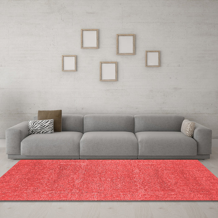 Industrial Red Washable Rugs