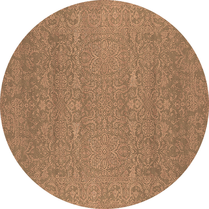 Round Oriental Brown Industrial Rug, urb2731brn