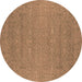 Round Oriental Brown Industrial Rug, urb2731brn