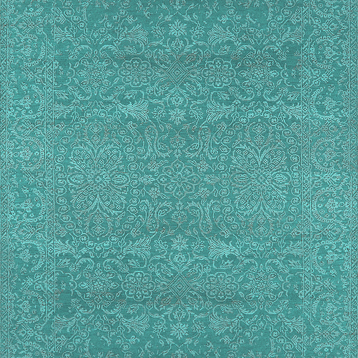 Machine Washable Oriental Turquoise Industrial Area Rugs, wshurb2731turq