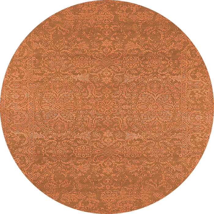 Round Oriental Orange Industrial Rug, urb2731org