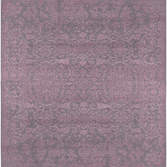 Square Machine Washable Industrial Modern Mauve Taupe Purple Rug, wshurb2731