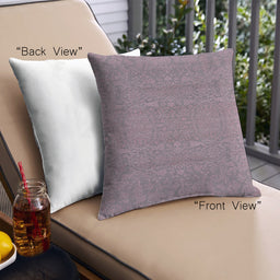 Front View of Mid-Century Modern Urban Square Mauve Taupe Purple Throw Pillow, 18 inch by 18 inch, pwurb2731