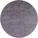 Round Machine Washable Industrial Modern Viola Purple Rug, wshurb2732