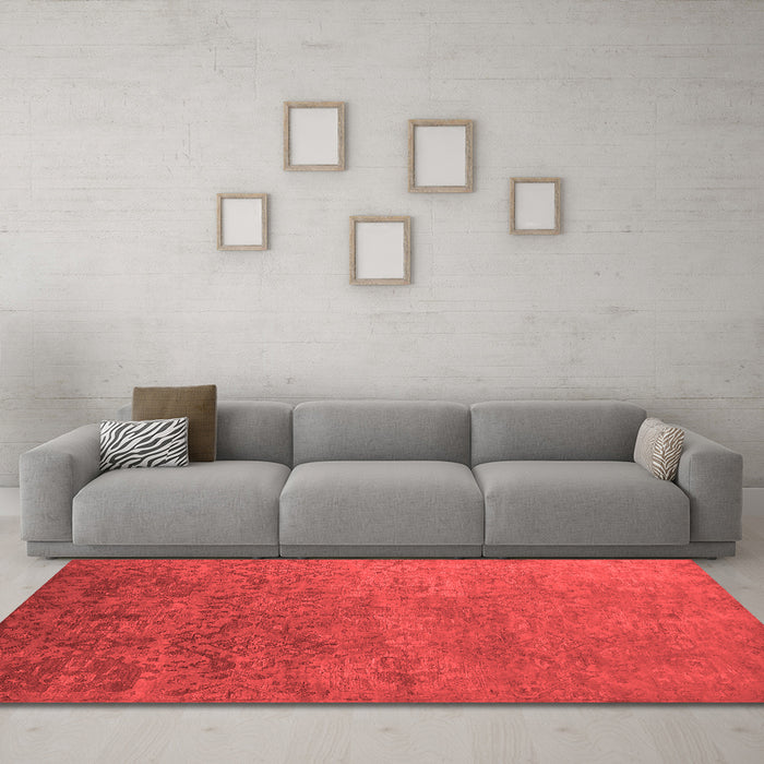 Industrial Red Washable Rugs