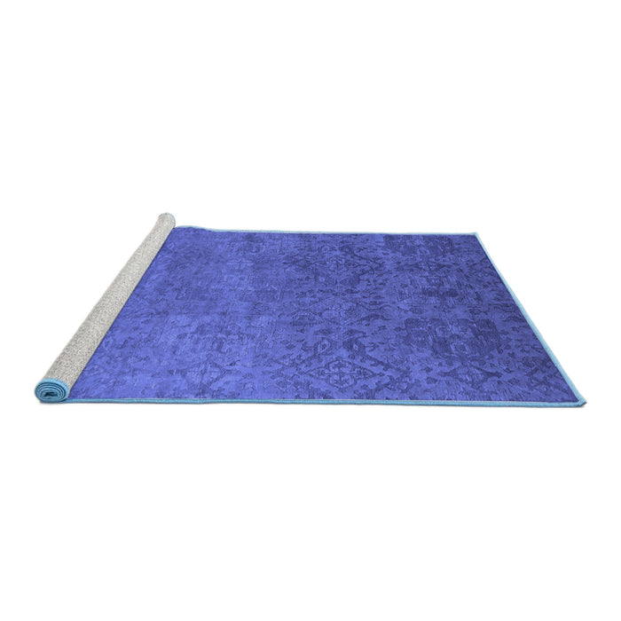 Sideview of Machine Washable Oriental Blue Industrial Rug, wshurb2732blu