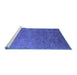 Sideview of Machine Washable Oriental Blue Industrial Rug, wshurb2732blu