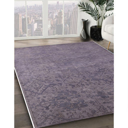 Mid-Century Modern Purple Oriental Rug in Family Room, urb2732