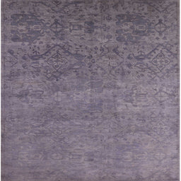 Square Machine Washable Industrial Modern Viola Purple Rug, wshurb2732