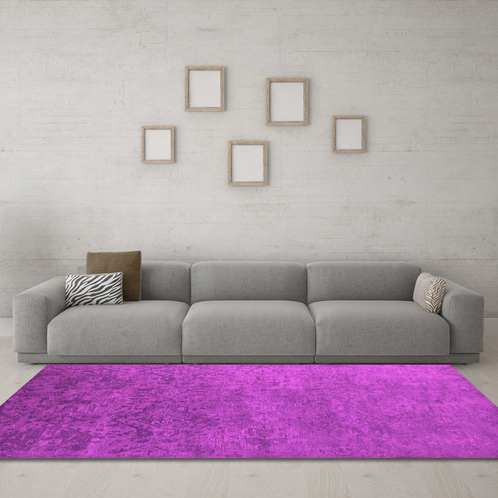Machine Washable Oriental Pink Industrial Rug in a Living Room, wshurb2732pnk