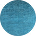 Round Oriental Light Blue Industrial Rug, urb2732lblu