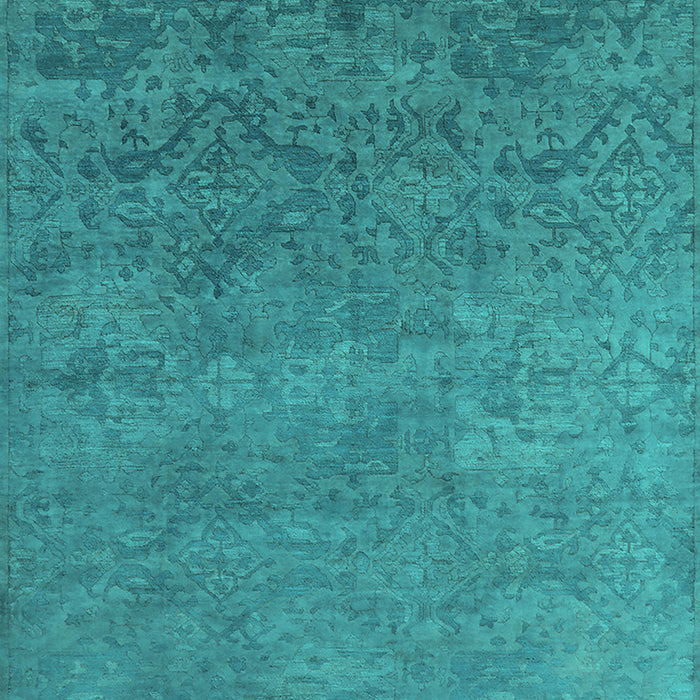 Machine Washable Oriental Turquoise Industrial Area Rugs, wshurb2732turq