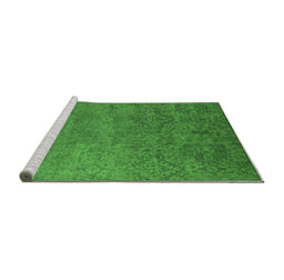 Sideview of Machine Washable Oriental Green Industrial Area Rugs, wshurb2732grn