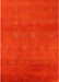 Machine Washable Industrial Modern Red Rug, wshurb2733