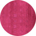 Round Oriental Purple Industrial Rug, urb2733pur