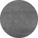 Round Machine Washable Oriental Gray Industrial Rug, wshurb2733gry