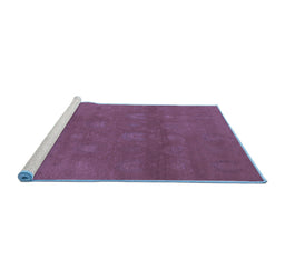 Sideview of Machine Washable Oriental Blue Industrial Rug, wshurb2733blu