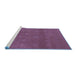 Sideview of Machine Washable Oriental Blue Industrial Rug, wshurb2733blu