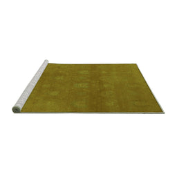 Sideview of Machine Washable Oriental Green Industrial Area Rugs, wshurb2733grn