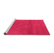 Sideview of Machine Washable Oriental Pink Industrial Rug, wshurb2733pnk