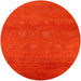 Round Machine Washable Industrial Modern Red Rug, wshurb2733