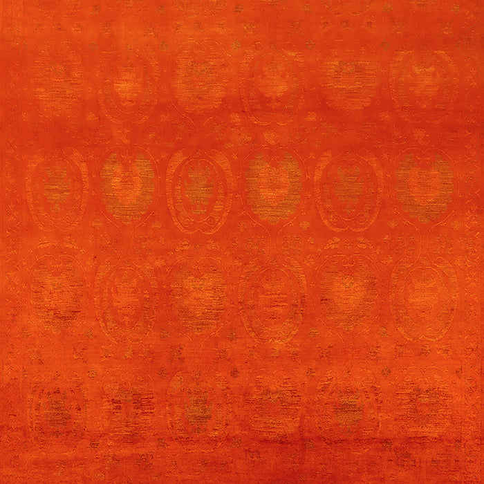 Machine Washable Oriental Yellow Industrial Rug, wshurb2733yw